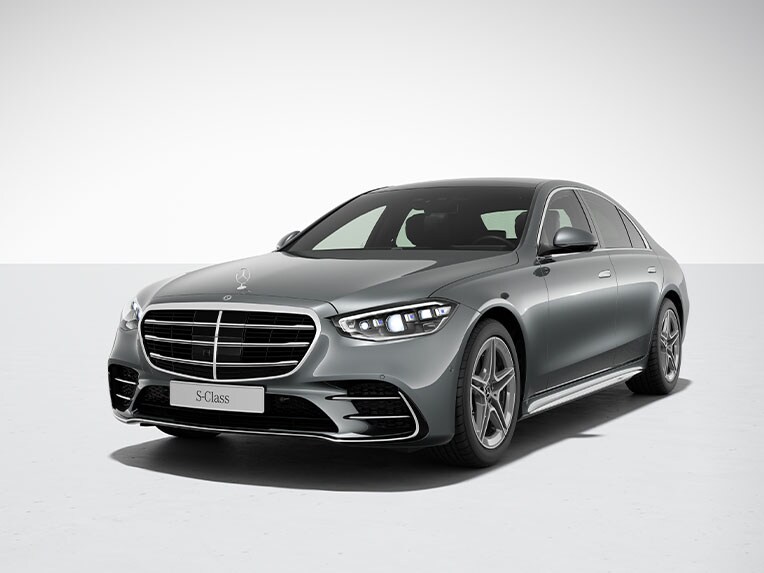 The exterior of the Mercedes-Benz S-Class Sedan with AMG Line.
