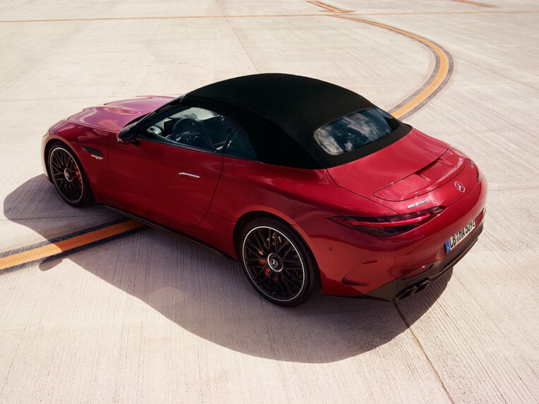 A front view of two Mercedes-AMG SL Roadster models.