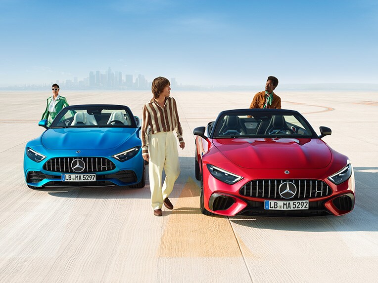 A rear view of the Mercedes-AMG SL Roadster.