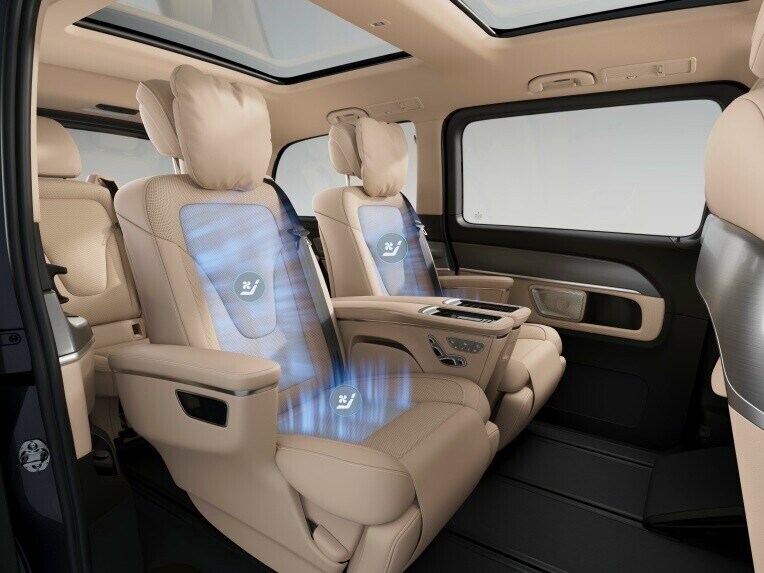 The comfortable seat climate control features ventilation and heating for the seats in the 1st or 2nd rear seat row, providing a high level of climatic comfort.