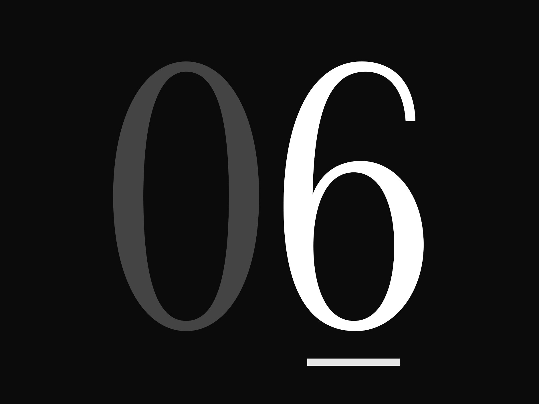 A large number "06".