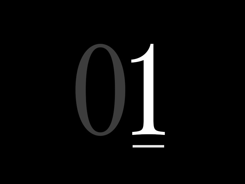 A large number "01".