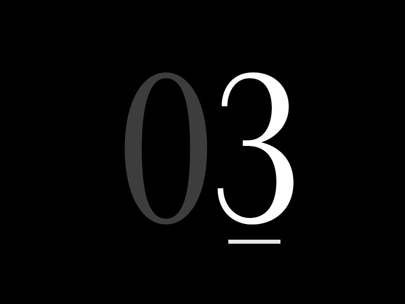 A large number "03".