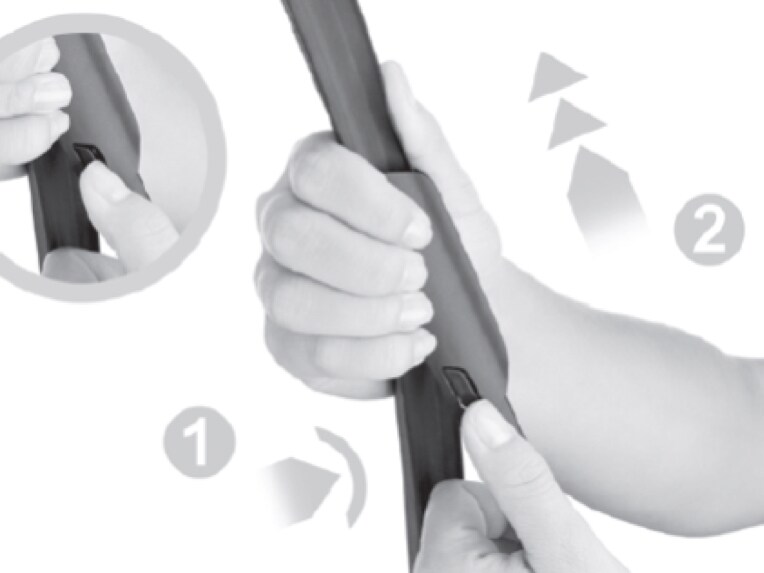Hold the wiper arm with one hand. With the other hand, move the wiper blade away from the wiper arm as far as it will go.