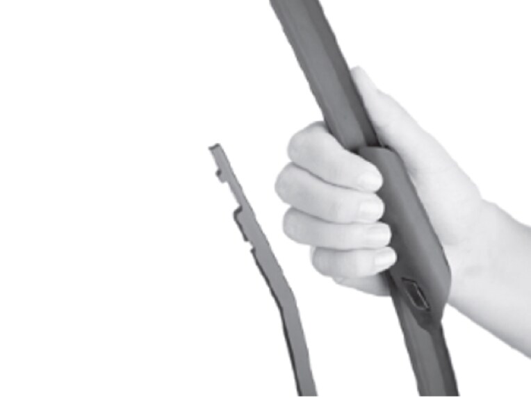 Insert the new wiper blade onto the wiper arm.