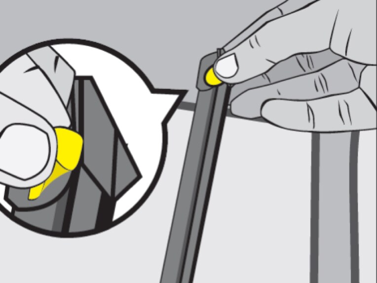 Remove the protective film from the wear indicator.