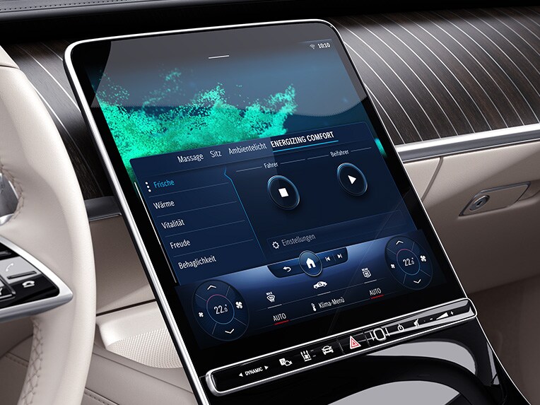 The ENERGIZING Package settings can be seen on the display.