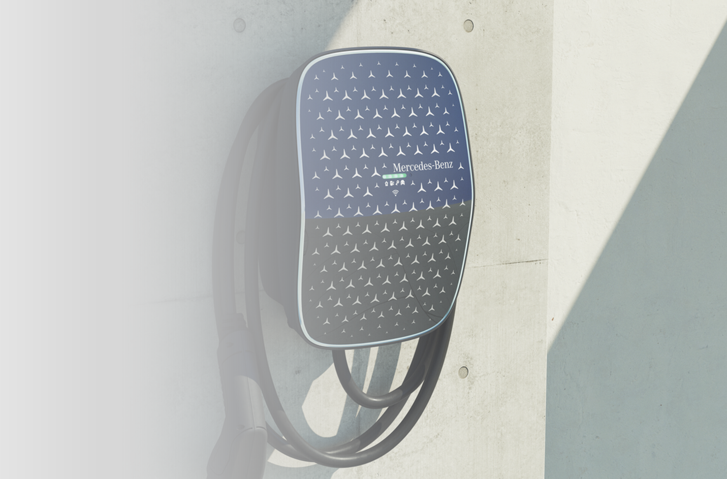 A Wallbox in the Mercedes-Benz design A Wallbox from Mercedes-Benz for charging an electric car