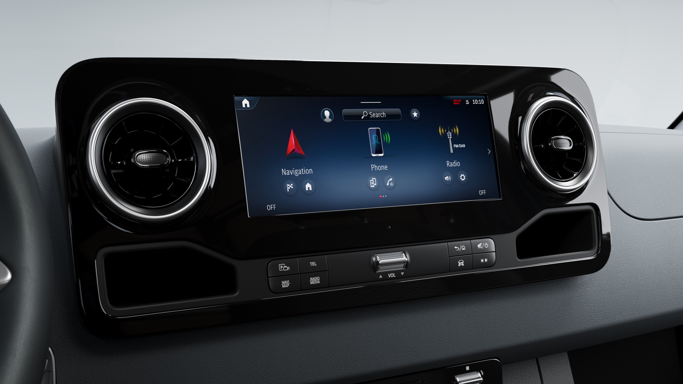 Vehicle Characteristics | Sprinter | Mercedes-Benz The MBUX multimedia system for the Mercedes-Benz Sprinter.