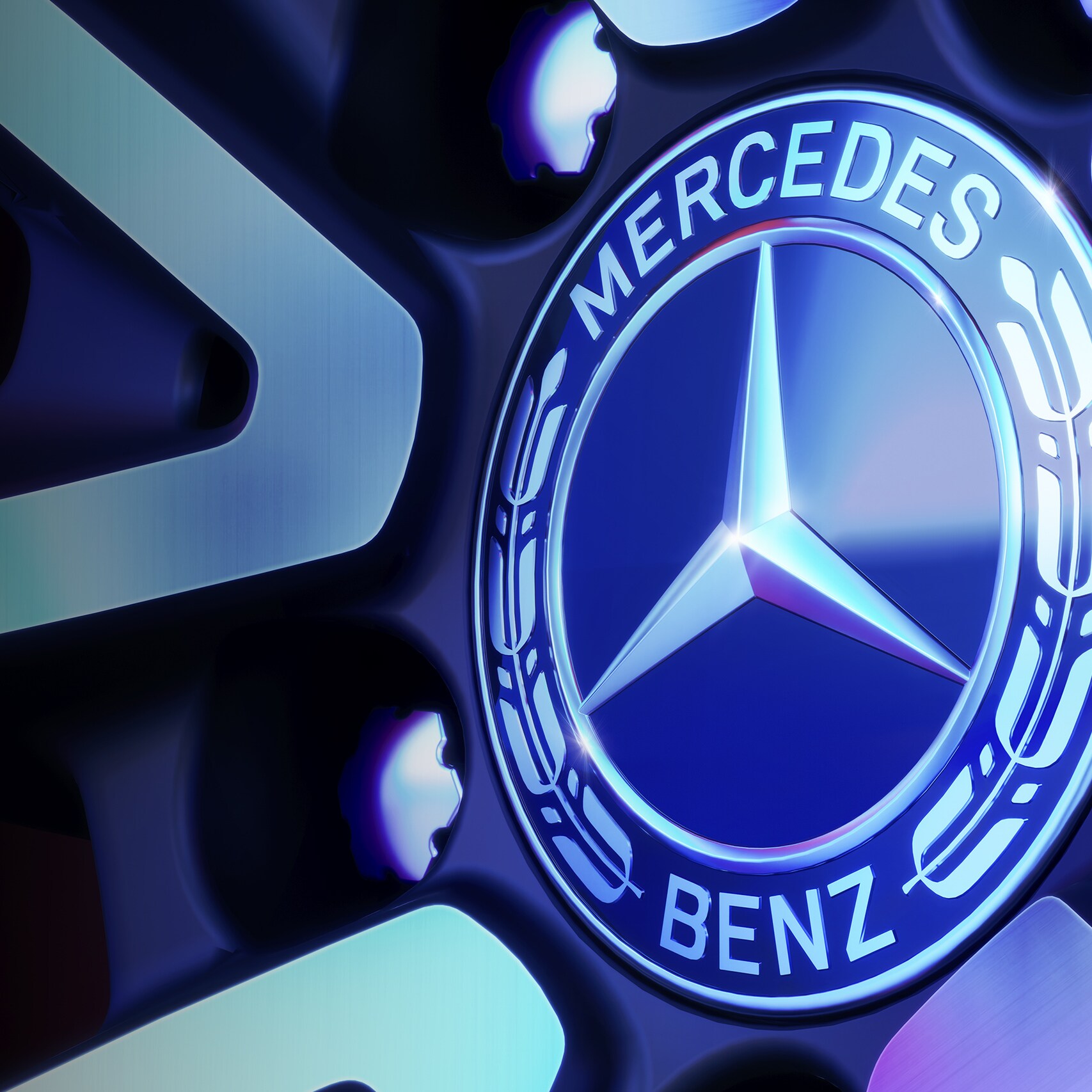 Mercedes-Benz logo on alloy wheel